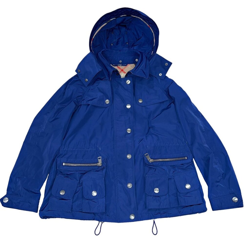 Burberry Brit Utility Jacket Hooded Raincoat 8 Petite 8P